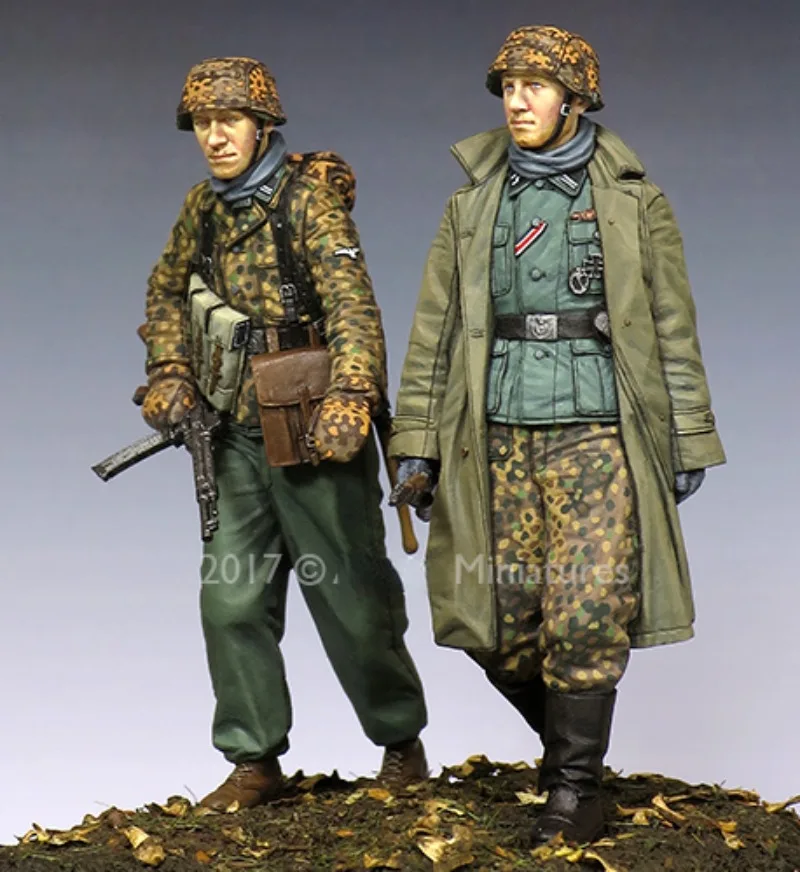 1/35 Scale Resin Figure Assembled Model Kit History Military Hobby Miniatures kg Hansen at Poteau Set Unassembled Unpainted 516