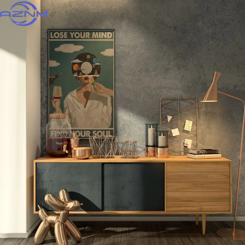 AZNM Lose Your Mind Find Your Soul Print Poster Vintage Posters Music-Inspired Wall Art Retro Poster Prints Living Room Bedroom