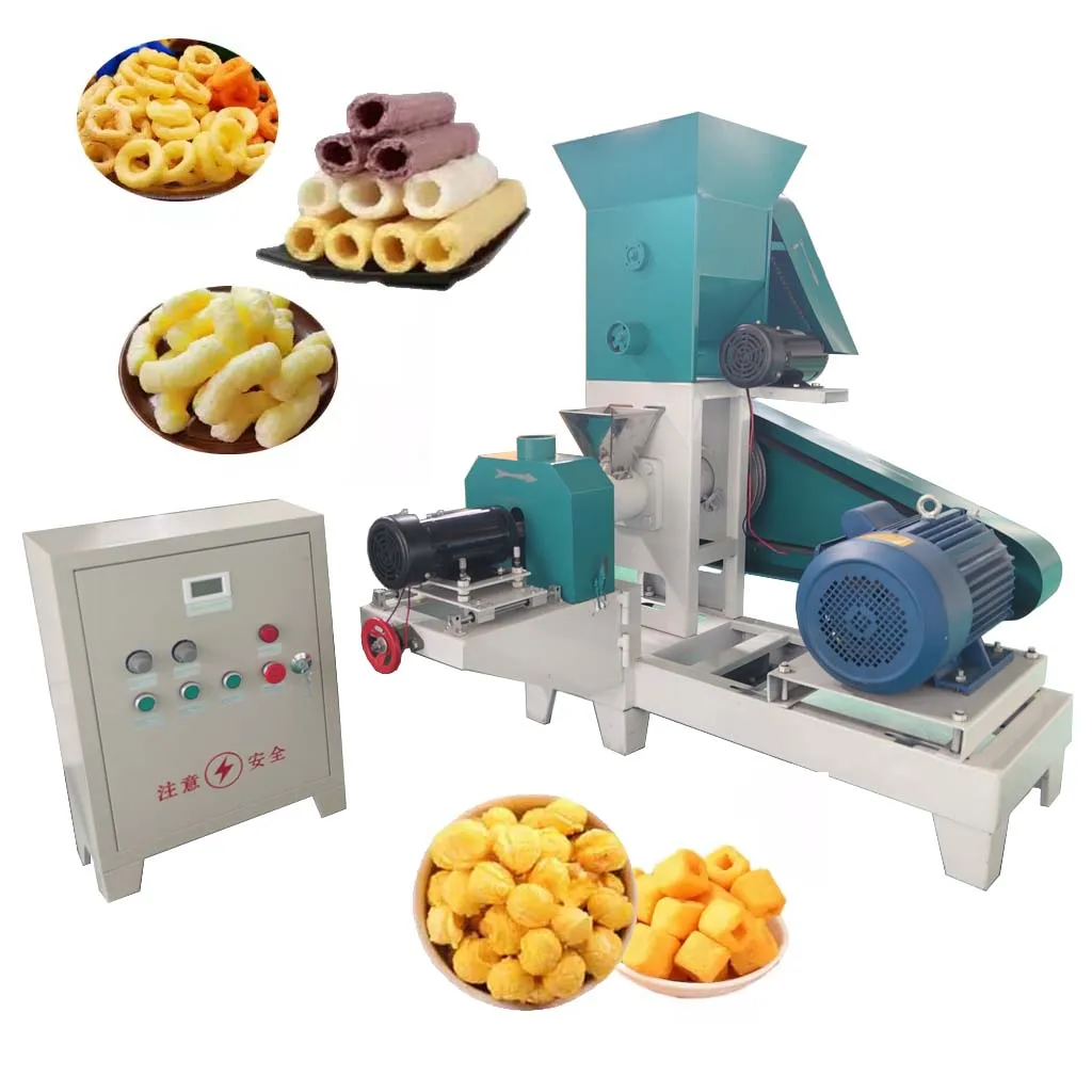 Image 4: Ligne de production de snacks à base de maïs, système de fabrication de snacks à base de riz et de maïs multifonctionnel à base d'extrusion à vis HJ-DGP60