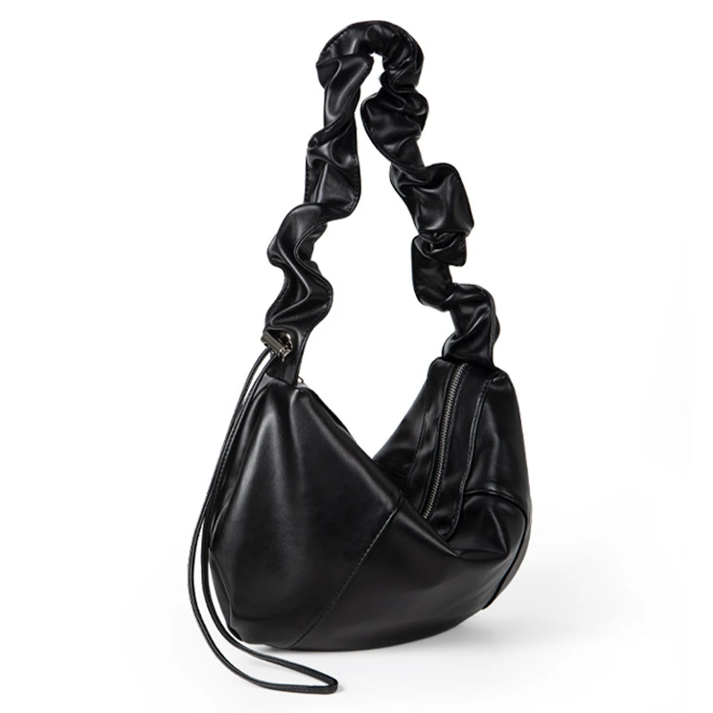 Grande capacidade PU Drawstring Hobo Bag para mulheres, bolsa de ombro pequena, alça ajustável, viagens ao ar livre, moda