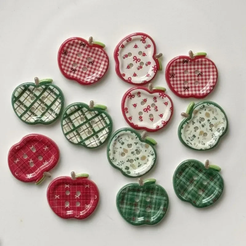 10pcs Christmas Fruit Resin Buttons For Handwork DIY Scrapbooking Crafts Sewing Accessories Clothing Garment