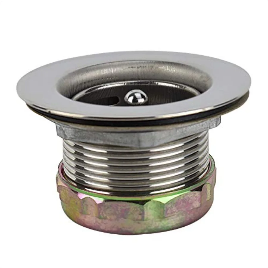 مصفاة حوض Keeney 878 قطعة من الفولاذ المقاوم للصدأ Junior Duo مع سلة تناسب فتحة 2 بوصة أو 21 2 بوصة من الكروم المصقول