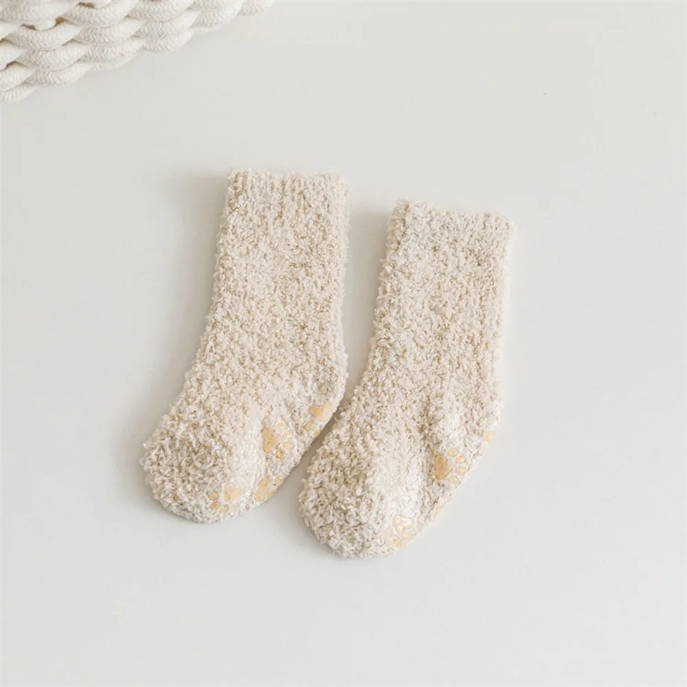 Comfortable Breathable Socks Non-slip Lovely Fluffy Socks Boys Girls Toddler Winter Warm Hosiery