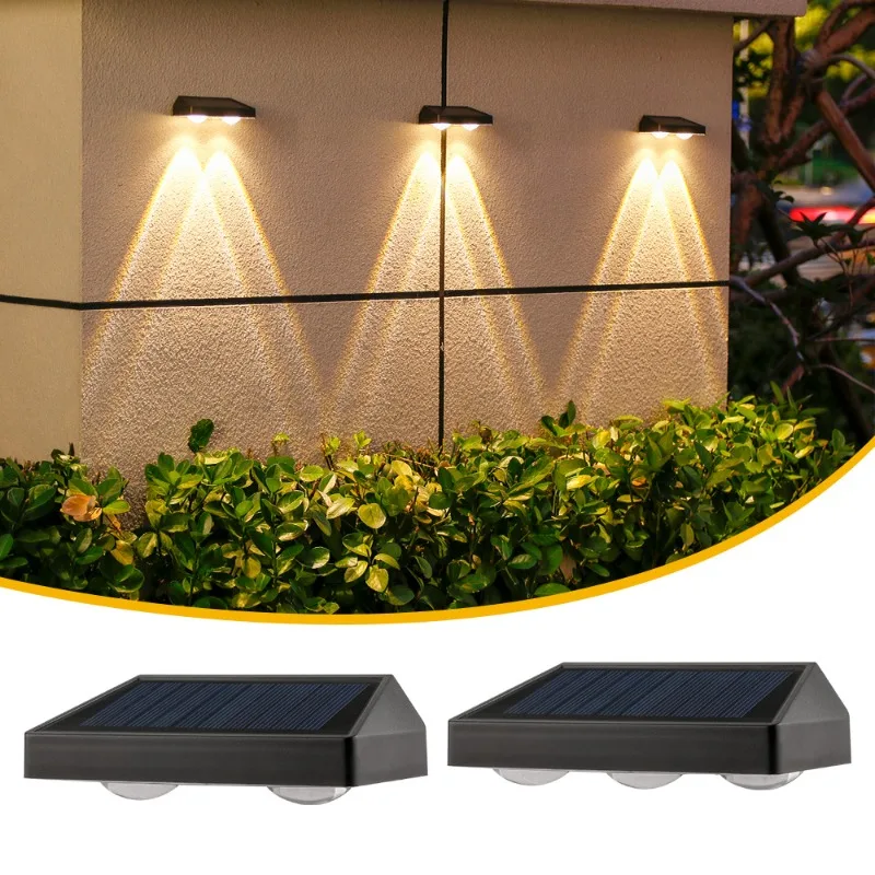 

2/3Led Solar Powered Landscape Lights Waterproof High Brightness Wall Mounted for Garden Pathway Deck Stairs Outdoor Lighting