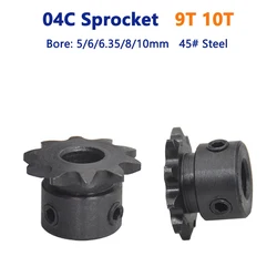 1pc 9T 10T 04C Sprockets for Roller Chain 9 10 Tooth 45# Steel Gear Industrial Drive Sprocket Bore 5 6 6.35 8 10mm