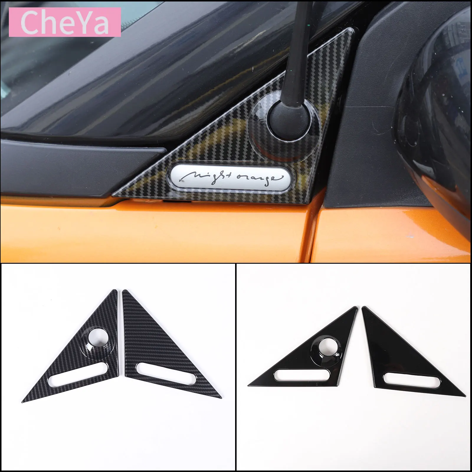 

cheya ABS Carbon Fiber Pattern Car A-pillar Antenna Trim Panel for Mercedes-Benz Smart Fortwo 2009-2015 Exterior Accessories LHD