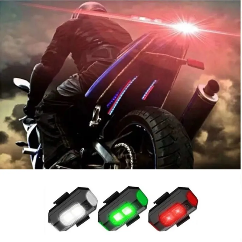 Motorcycle Taillight With USB Rechargeable Multi-color Adjustment Moto Strobe Warning Light Safety Riding Motorbike Accessories