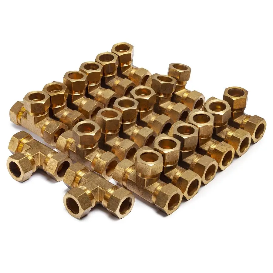 

7, компрессионный тройник с наружным диаметром 8 дюймов, латунный компрессионный фитинг, упаковка из 3 шт.