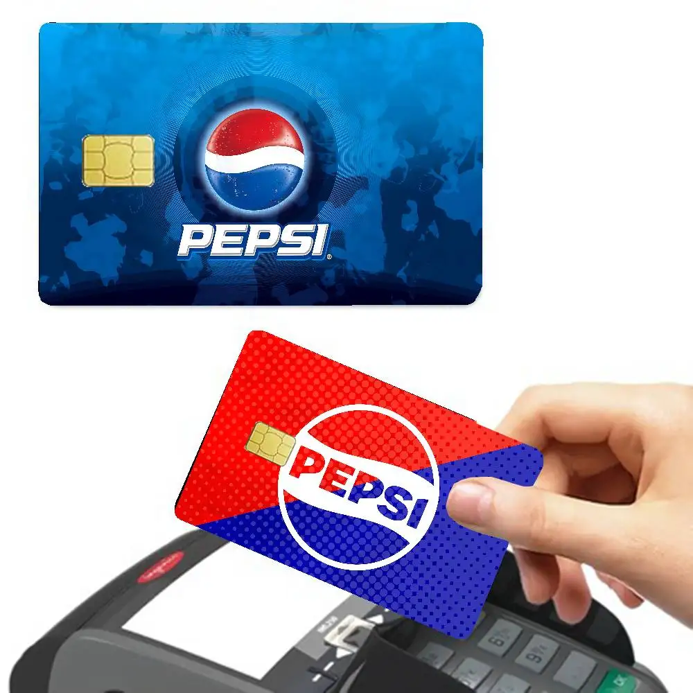 أزياء الفن طباعة P-pepsi شعار Anmie ملصق فيلم غطاء الجلد لبطاقة الائتمان بطاقة الخصم البنك الأمامية