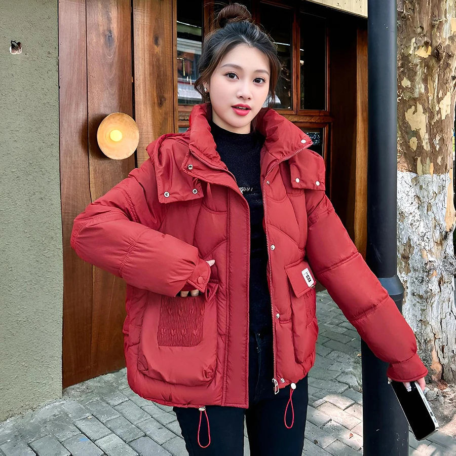 Stylish Versatile Women's Winter Thickened down Jacket 2026 New Cotton Coat with Hood Warm Beautiful Korean Style Commute