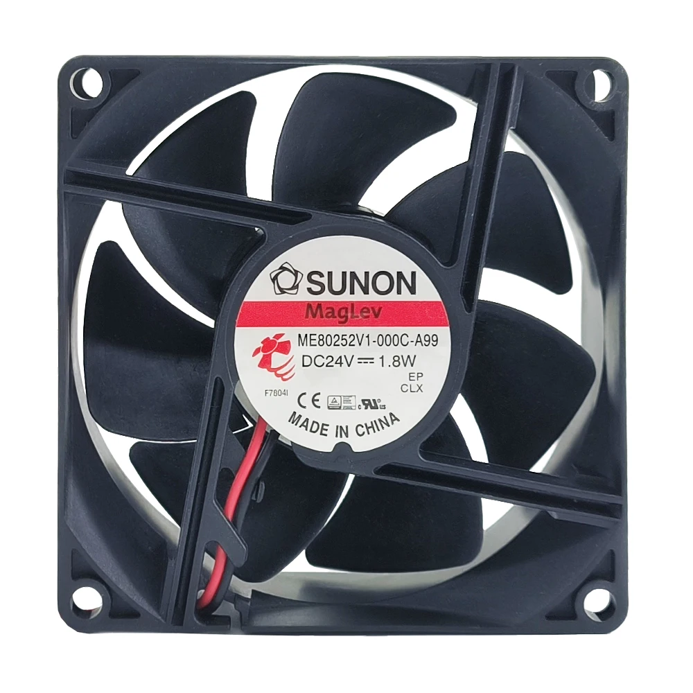 DC24V 1.8W 2-Wire 8025 Axial Fan ME80252V1-000C-A99 80×80×25mm Chassis Cold Room Ventilation Cooling Fan