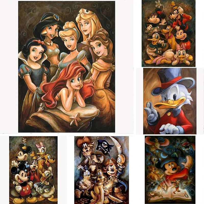 Disney Canvas Painting Mickey Mouse and Donald Wall Art Poster and Prints Room Decoration Picture for Children's Home Decor