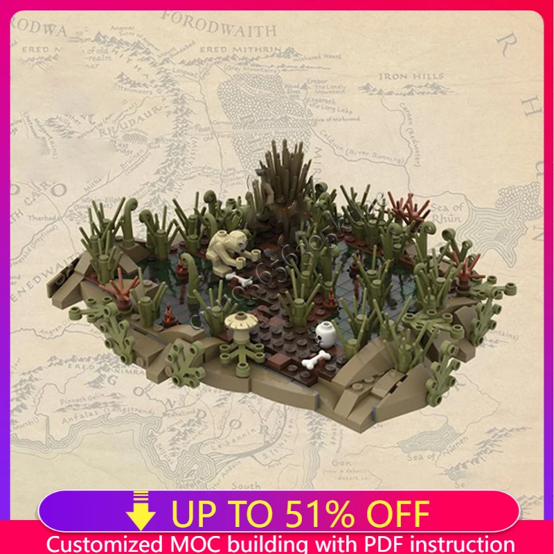 

543, хит продаж, модульная модель Swamp, изготовленные на заказ строительные блоки, модель, образовательная сборка, игрушки, детские рождественские подарки-сюрпризы