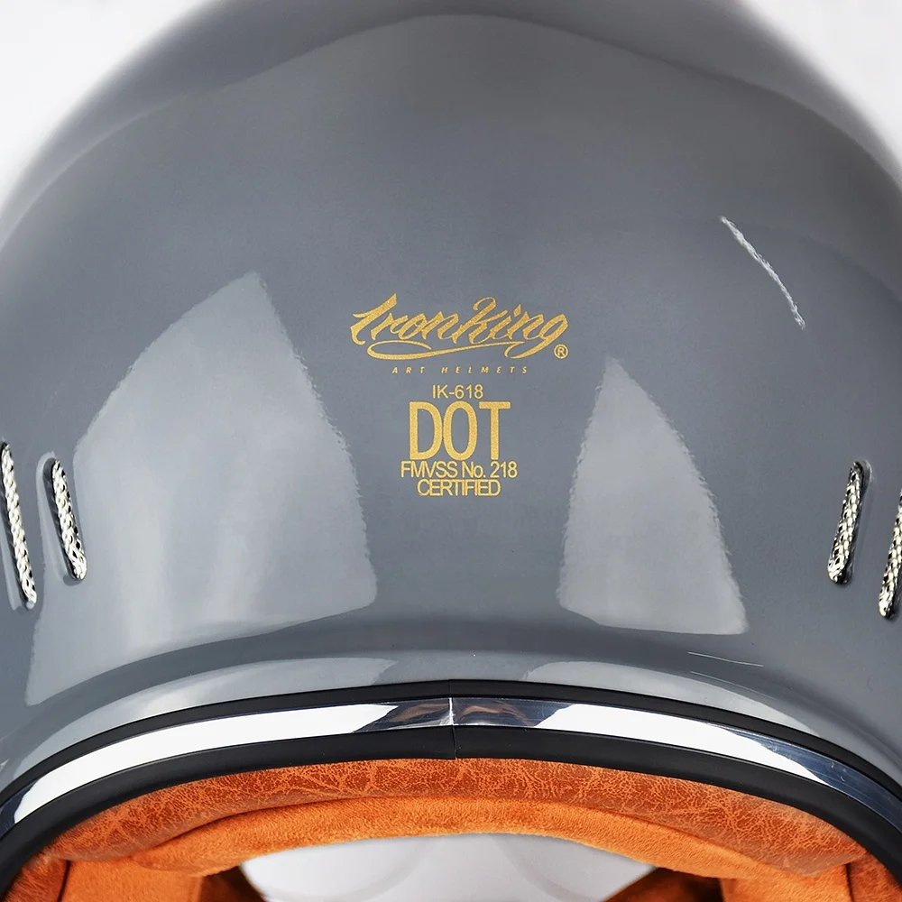 Kask motocyklowy integralny męski damski vintage na motocykl uliczny z homologacją DOT, kask na skuter, ciepłe akcesoria do skuterów śnieżnych