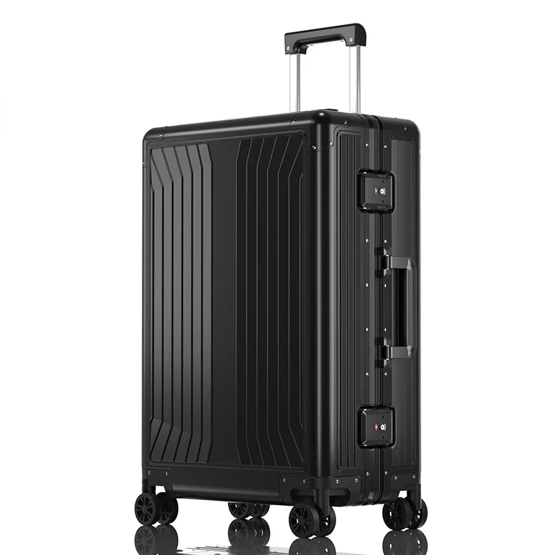 

Suitcase All Aluminum Business Men Magnesium Alloy Trolley Case Cabin Rolling Luggage Bag Female Suitcases on Wheels Travel Bag