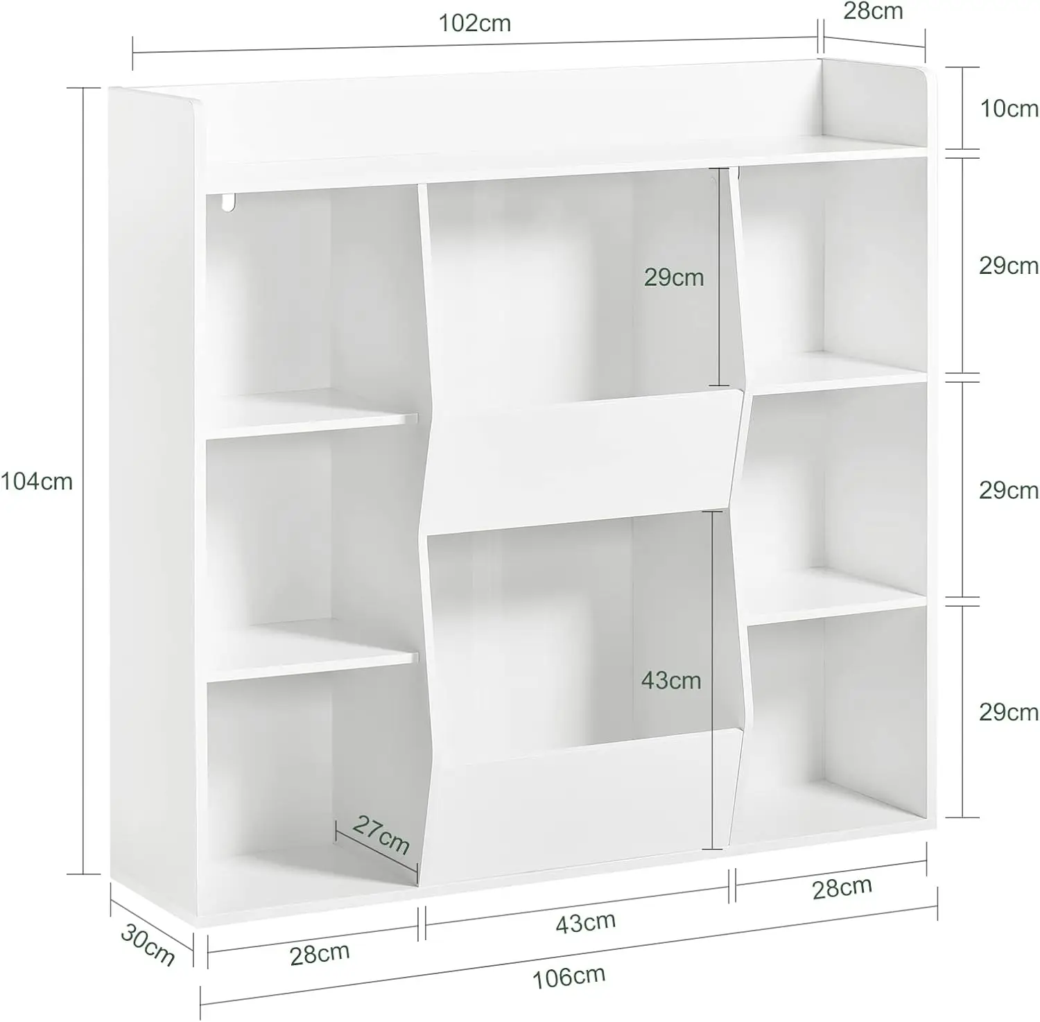 Kid's Bookshelf Children Bookcase with Toy Storage Organizer, Toddler Book Rack for Playroom, Book Holder for Nursery