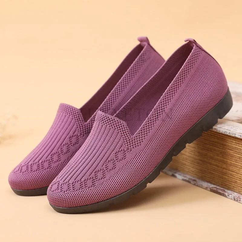 Women Vulcanized Shoes New Breathable Flat Bottom Comfortable Fashion Casual Anti Slip Sports Women Mesh Shoes  Mainland China