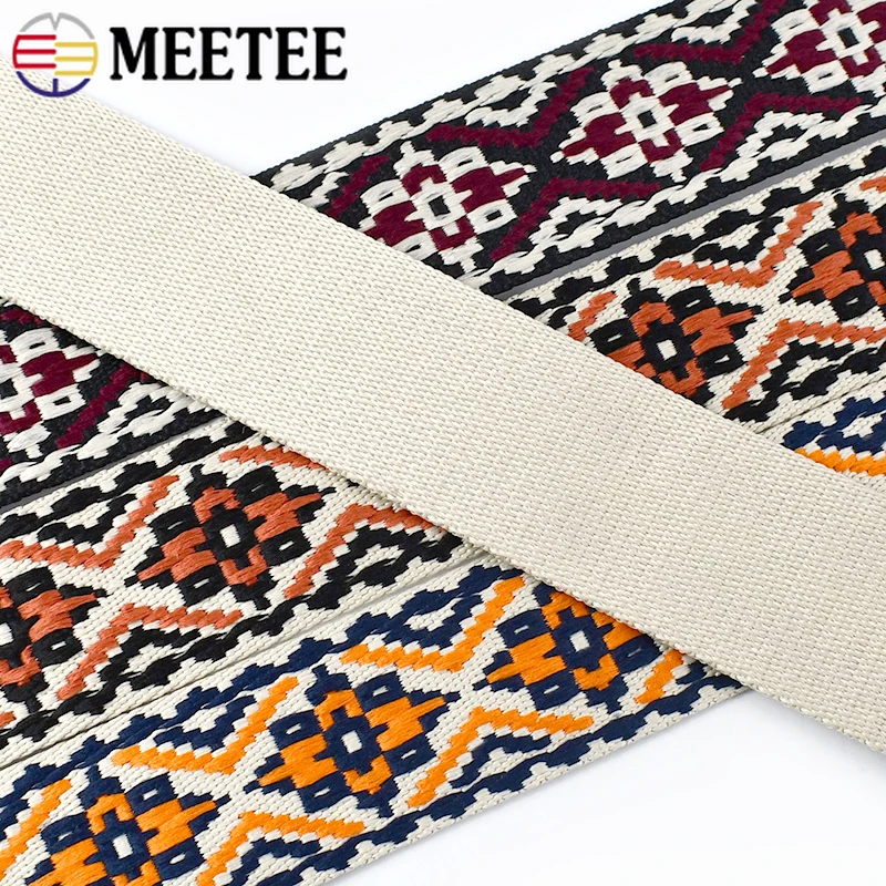 

3/5Meters 50mm Jacquard Webbing Strap Decorative Braid Belt Sling Shoulder Bag Straps Replace Ribbon Band DIY Sewing Accessories