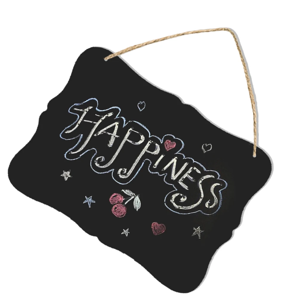 

Chalkboard Sign Blackboard Decor Hanging Message Board Double Sided Erasable Wall Decor Display Board Hemp Rope Reusable