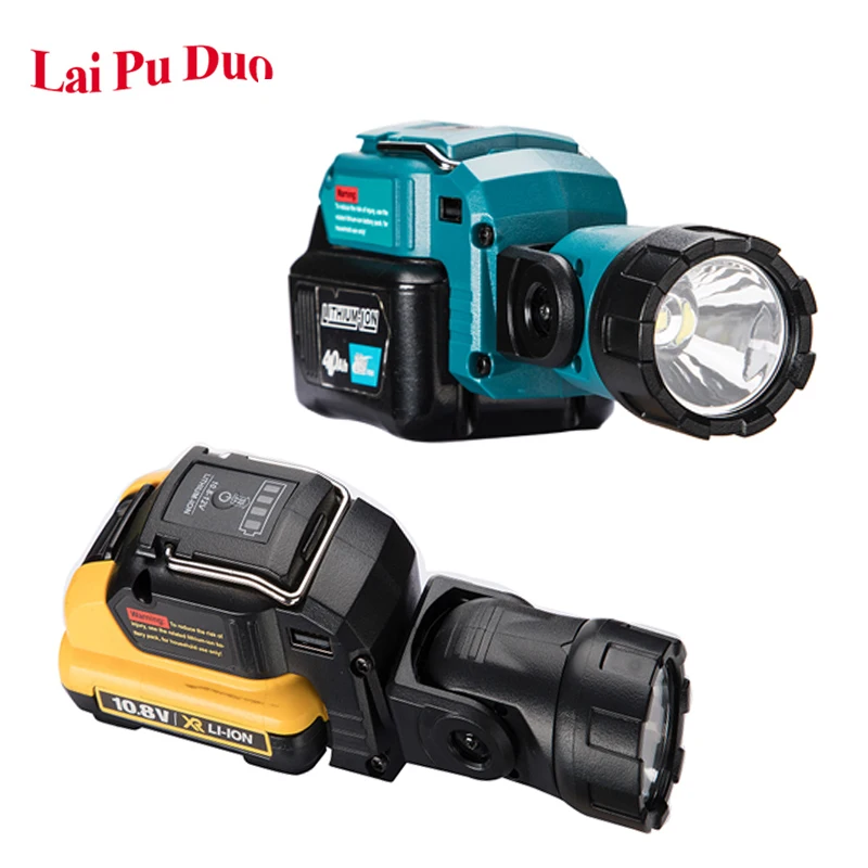 

Рабочий фонарик для Makita, для Dewalt DCB120, 10,8 В, 12 В, литий-ионный аккумулятор