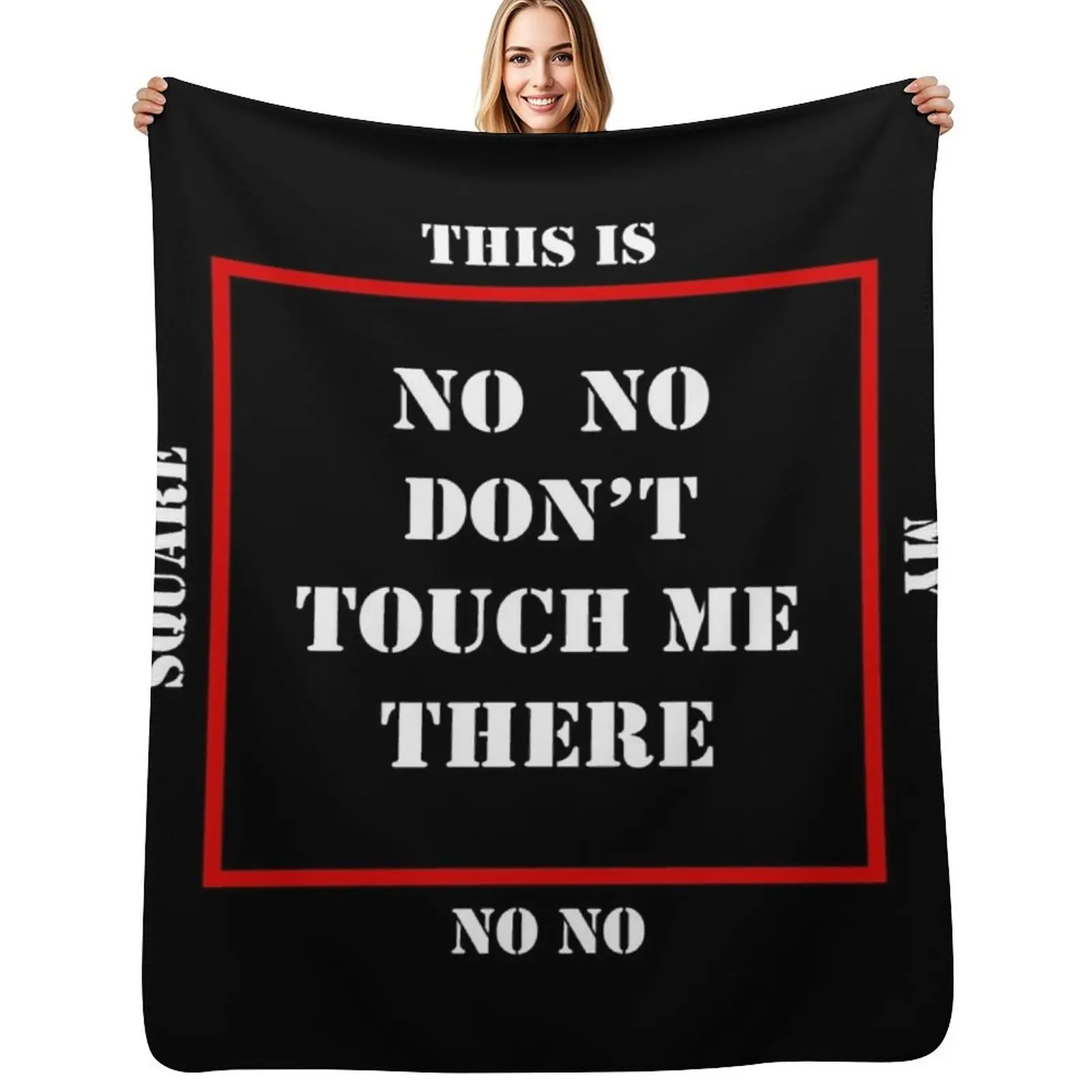 

No No Square Black Throw Blanket Bed Fashionable Blankets For Baby Tourist Sofas Blankets