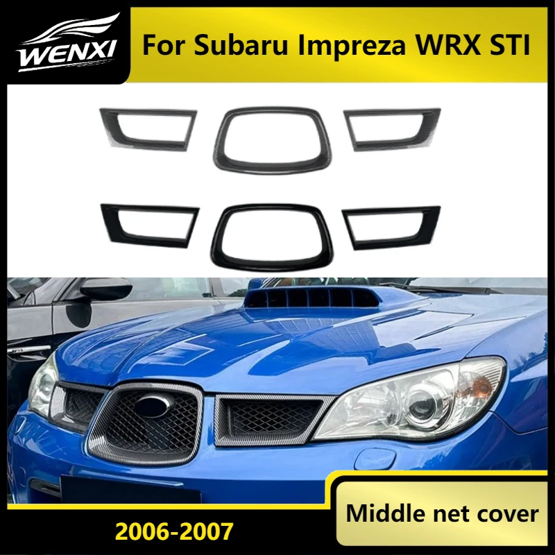 

Front Bumper Racing Grille Hood Mesh Grill For Subaru Impreza WRX STI 2006-2007 JDM Gloss Black No Drill 3M Tape Car Exterior