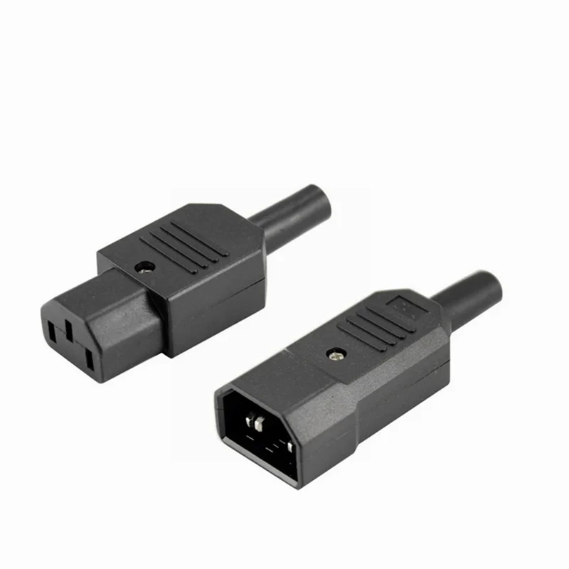 

IEC Straight Cable Plug Connector C13 C14 10A 250V Black female&male Plug Rewirable Power Connector 3 pin AC Socket