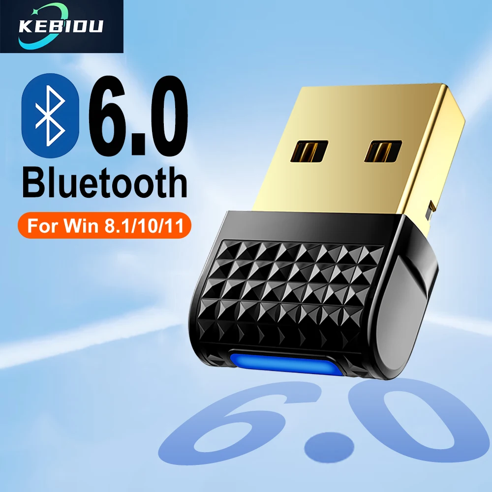 USB Bluetooth 6.0 Adapter Wireless Bluetooth 5.4 Dongle for PC Laptop Wireless Mouse Keyboard Speaker Audio Receiver Transmitter