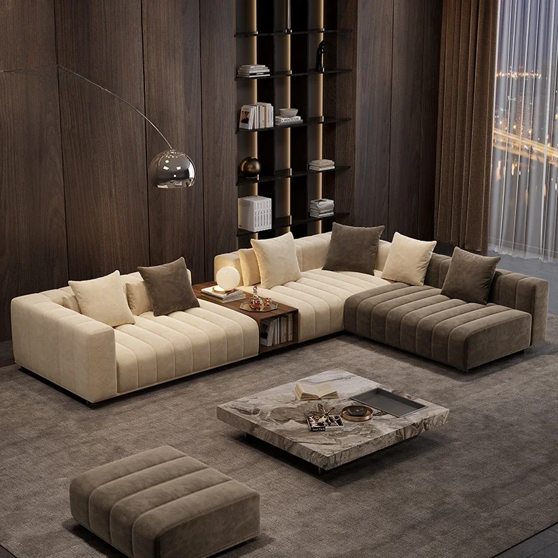 Waterproof Living Room Sofa Soft Brown Comfortable Designer Cushion Lazy Sofa Human Italiano Salon Meuble Apartment Furniture