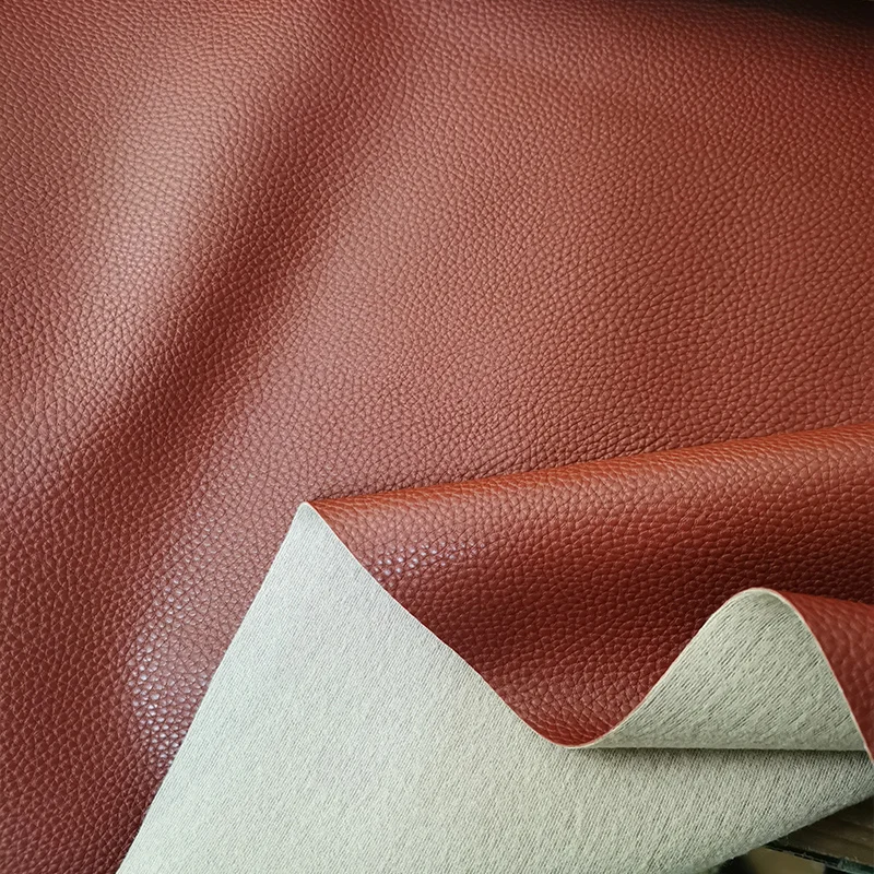 Good,Small Lychee Pattern,Red Brown Faux PU Leather Fabric, Sewing Material, PU Artificial Leather,DIY Sofa,Bag,Chair Cover,