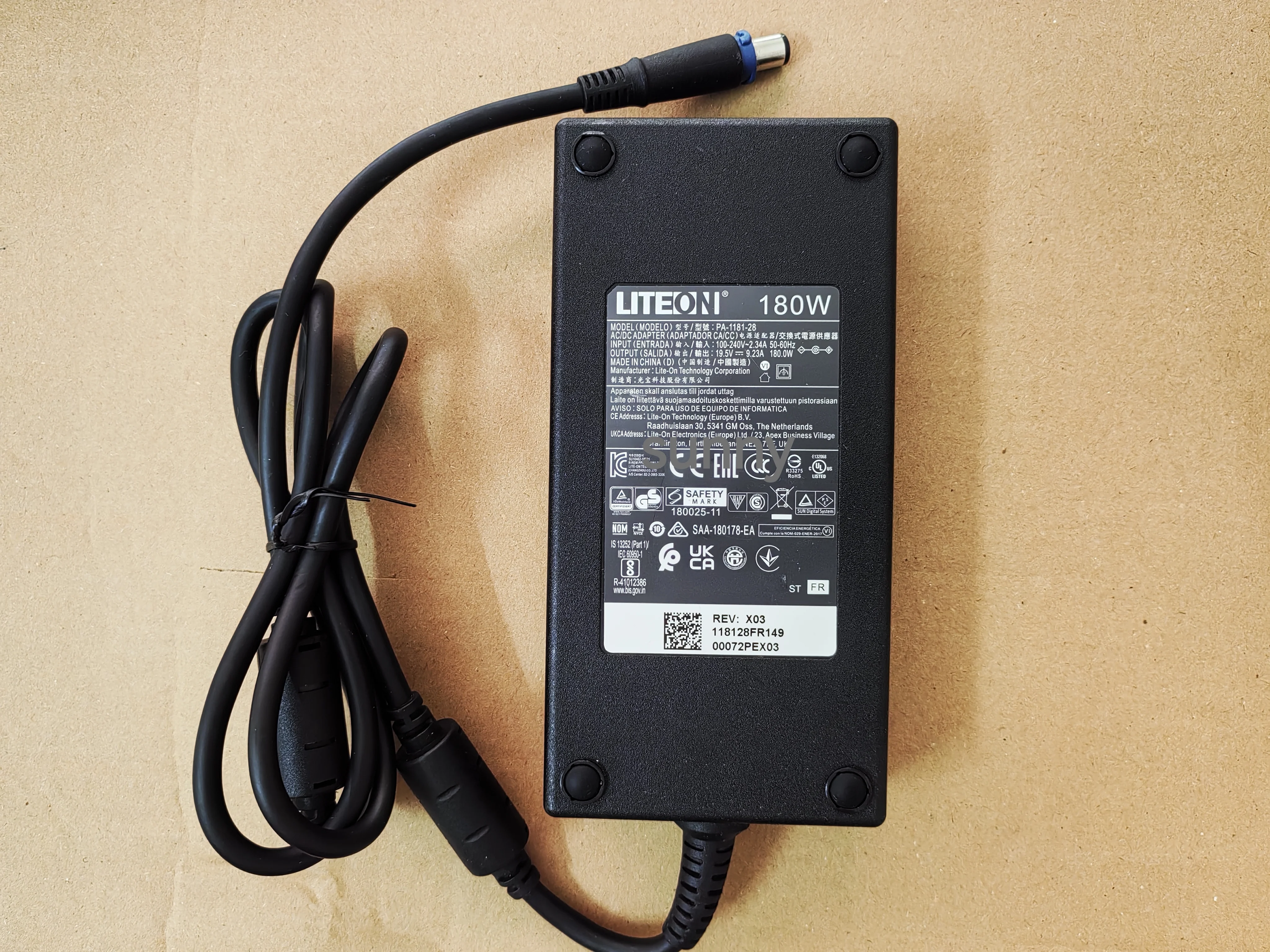 

Original LITEON 19.5V 9.23A PA-1181-28 180025-11 REV:X03 UK CA For HP Microserver gen10 Plus V2 180W 7.4*5.0mm AC Adapter