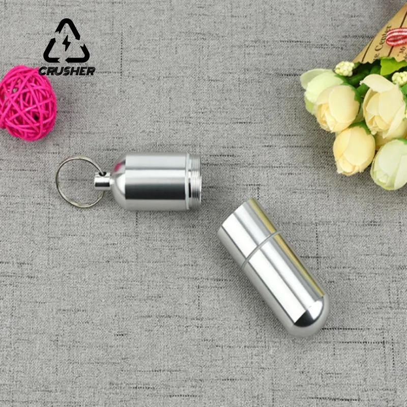 CRUSHER Aluminum Alloy Cigarette Case Tube Waterproof Pill Toothpick Capsule Bottle Keychain Tobacco Box Smoking Accessories