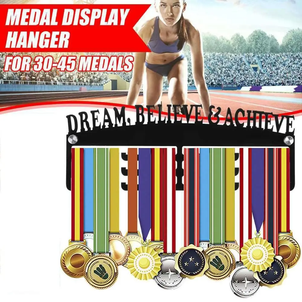 

Вешалка с вдохновляющими словами для демонстрации спортивных медалей настенная вешалка для демонстрации медалей 3 уровня железная Черная Вешалка для медалей для декора дома