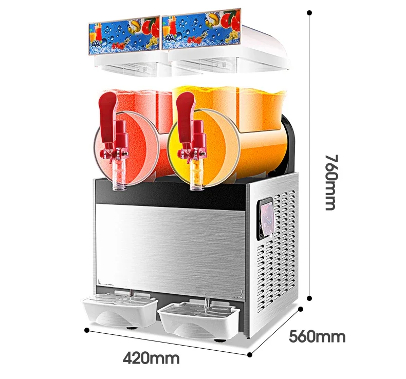 Commercial Double Tanks Cylinders Slush Drink Machine Cold Drink Machine Smoothies Ice Slush Maker