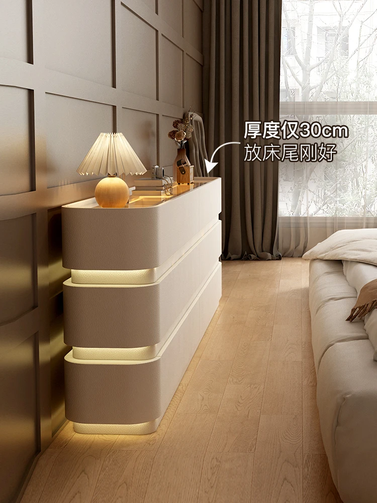 Bedroom chest bedside storage cabinet light luxury modern ultra-thin storage