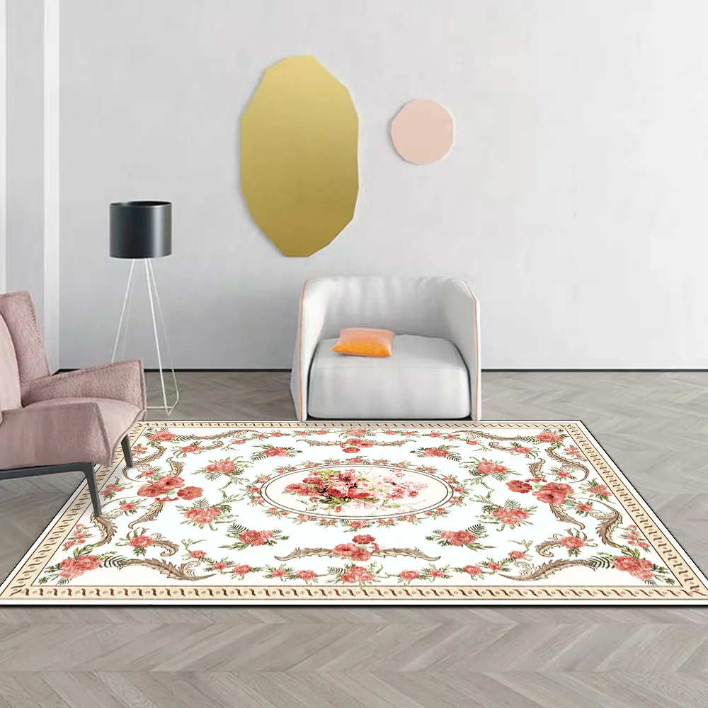 

Pastoral Retro Style Flower 3D Printing Carpets for Children, Playground Area Rug, Kids Play Tent, Floor Mats, Bedroom Game Rug