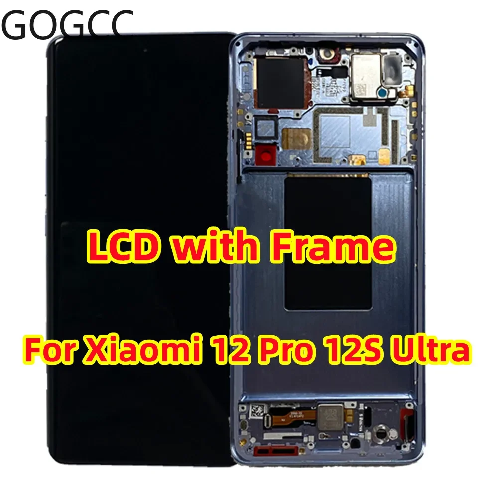 Original Display + Frame For Xiaomi 12 Pro 12S Ultra 12X 5G 12T LCD Screen Touch Digitizer Assembly 2203121C Replacement