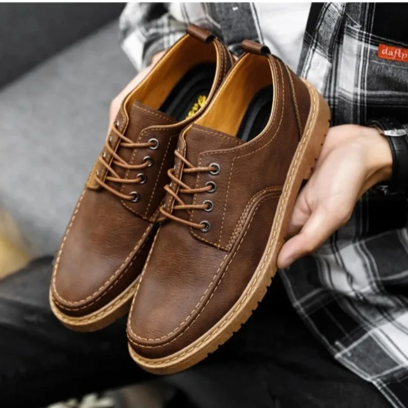 

Мужская обувь, роскошные кожаные повседневные модные кожаные туфли-броги, классические деловые мужские модельные туфли, оксфорды на шнуровке, мужская обувь
