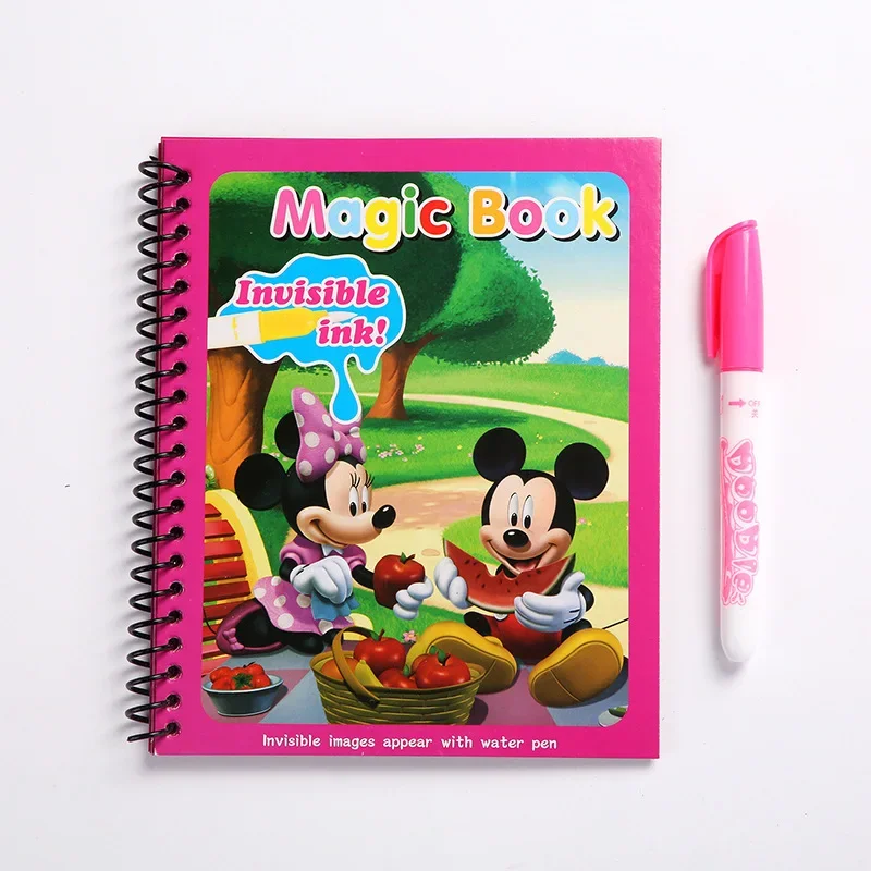 Ragazza cartone animato pittura ad acqua congelata disegno giocattoli Set Graffiti Minnie Mouse Elsa principessa acquerello libro magico per le