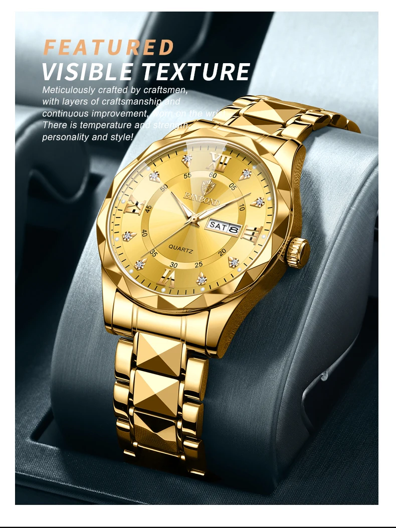 BINBOND-ساعة كوارتز مقاومة للماء للرجال ، ساعة يد للعمل ، ساعة أسبوع وتاريخ ، أزياء فاخرة ، رياضة ، B2521 #2