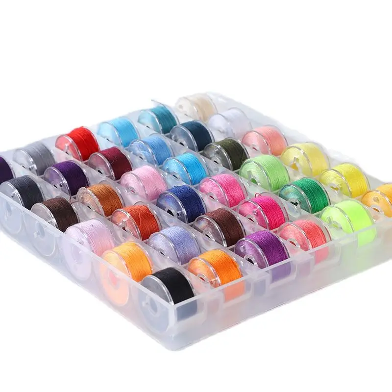 72 Pcs/Set Coloful Sewing Thread Máquina Plástica Bobinas Bordados Pré-ferida Bobinas Thread kit