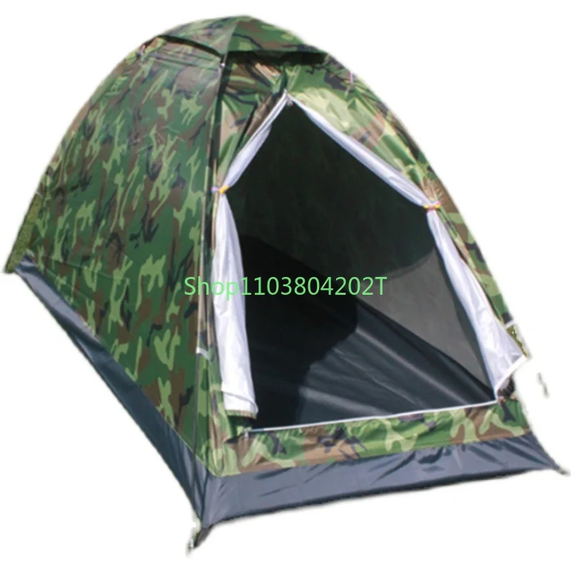 Outdoor Camping Camping Single Camouflage 1 Person Simple Hand-Mounted Automatic Tent Windproof UV-Proof Indoor Bed