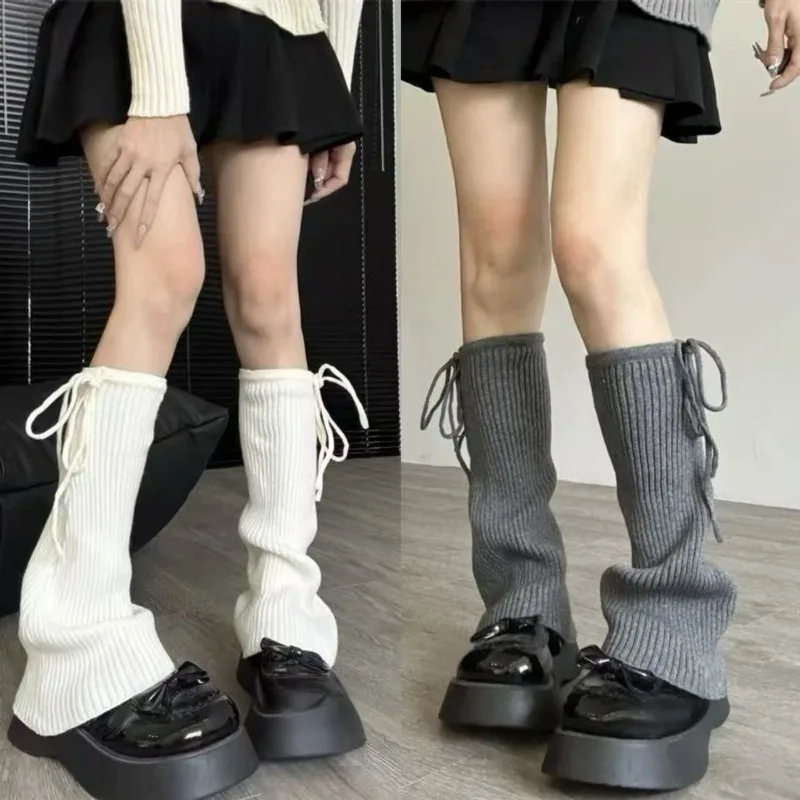 

Bow Tie Leg Warmers Boot Socks Knitted for Women Girls Harajuku Layering Socks Winter Snow Boots Fashion Stockings Accessories