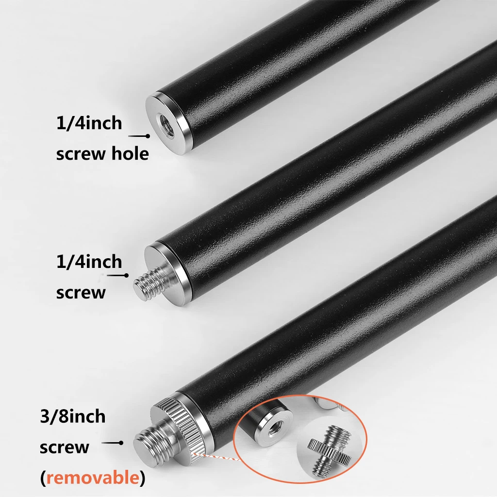 Metalowy teleskopowy statyw do selfie, monopod, przedłużka, uchwyt z głowicą kulową 1/4 cala do telefonów komórkowych i aparatów. — zdjęcie produktu 3