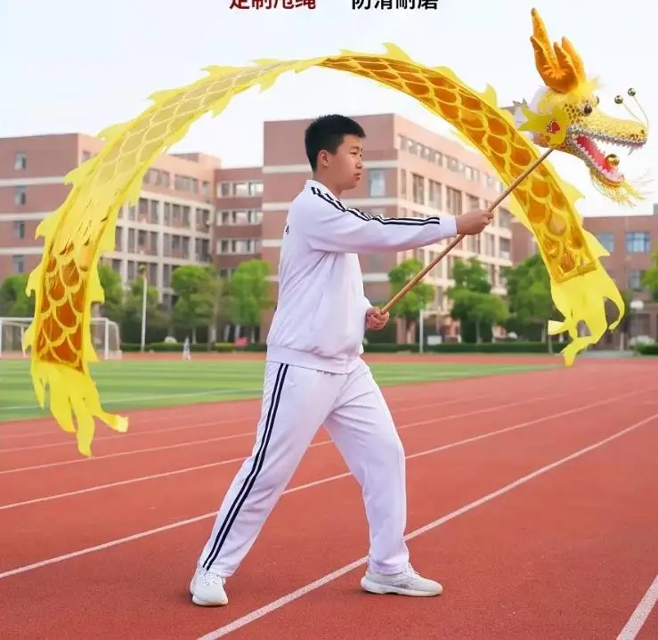 3m 5m Ribbon Dragon Dance  Golden Costume  Game Sports Stage Square Outdoor Toy  Performance Cartoon  Group Prop