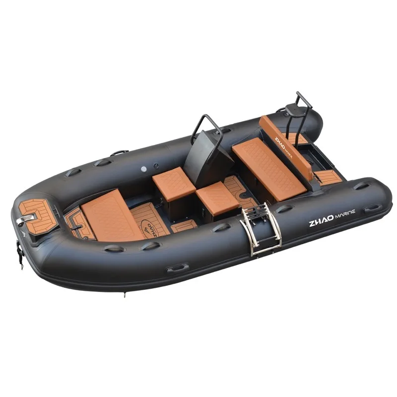 Luxury 3.9m 13ft Yacht Tender RIB Boat Aluminum Rigid Hull Inflatable Boat with Steering Console and Seat