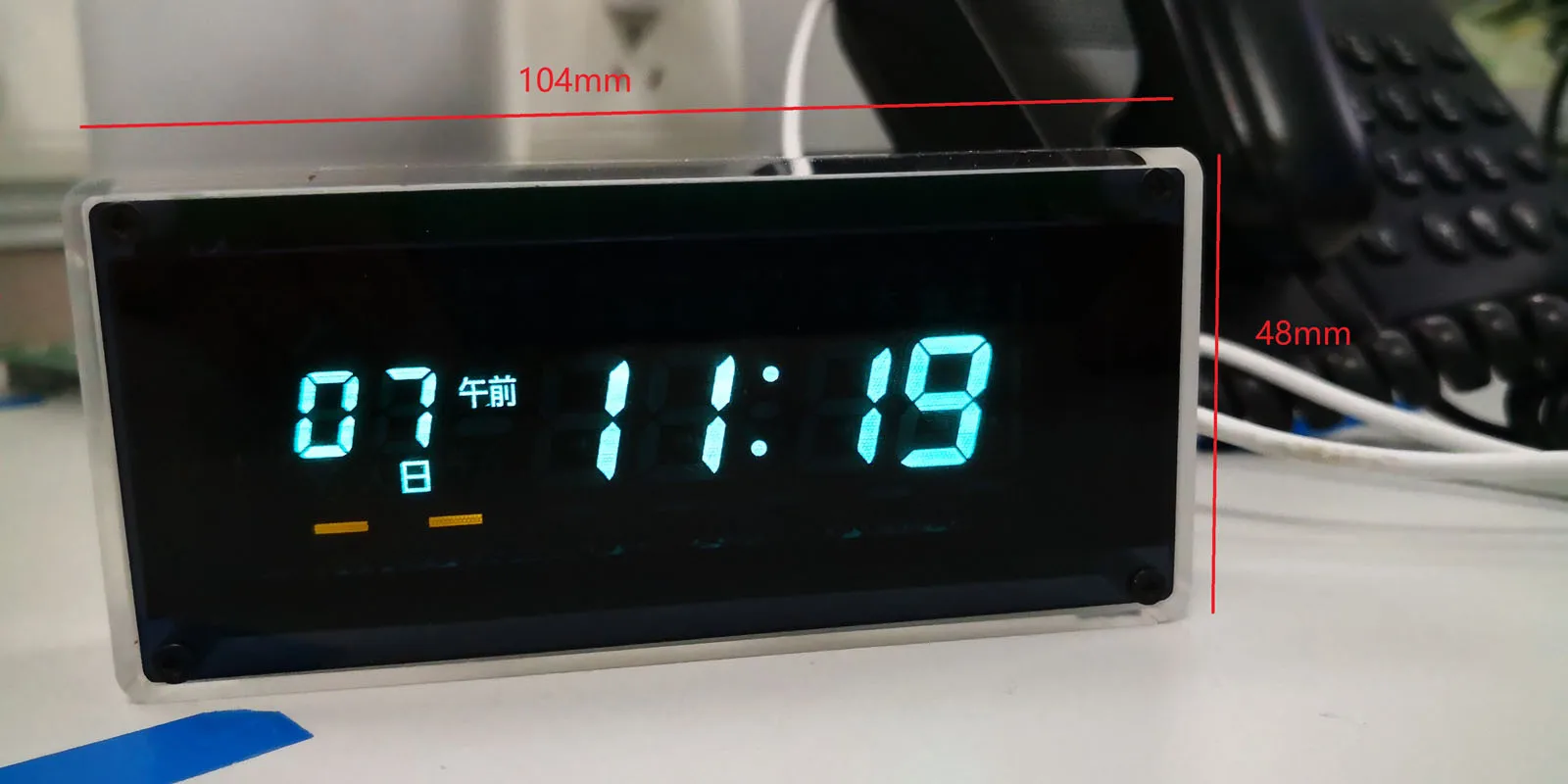 VFD WIFI clock Desktop Digital VFD clock Electronic time Creative Fluorescent screen clock Gravity sensor TYPEC power 12/24-hour