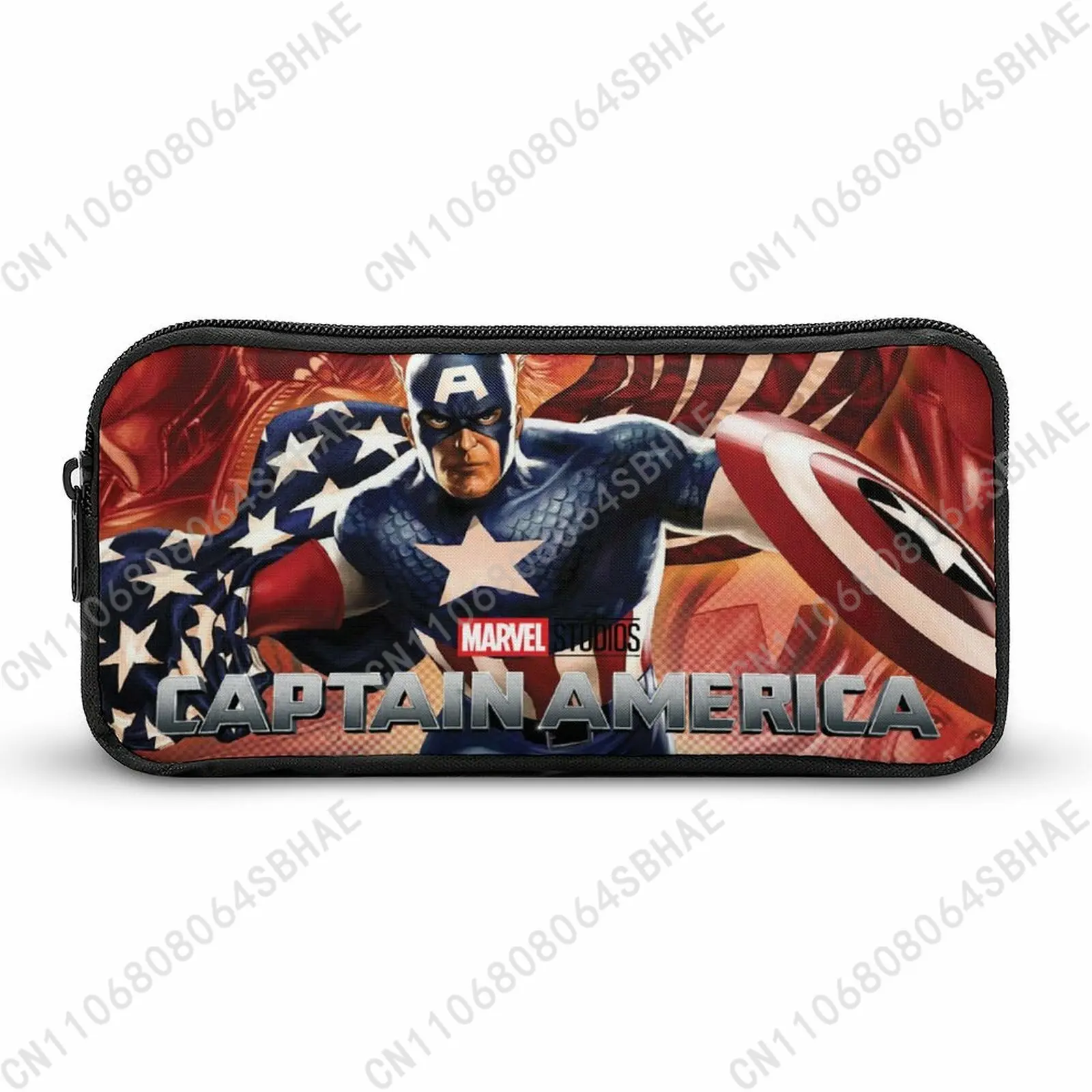 

Marvel Captain America Pencil Case Teens Custom Pattern Simple Pen Bag School Stationery Pouch Personalized Zipper Bag Cosplay