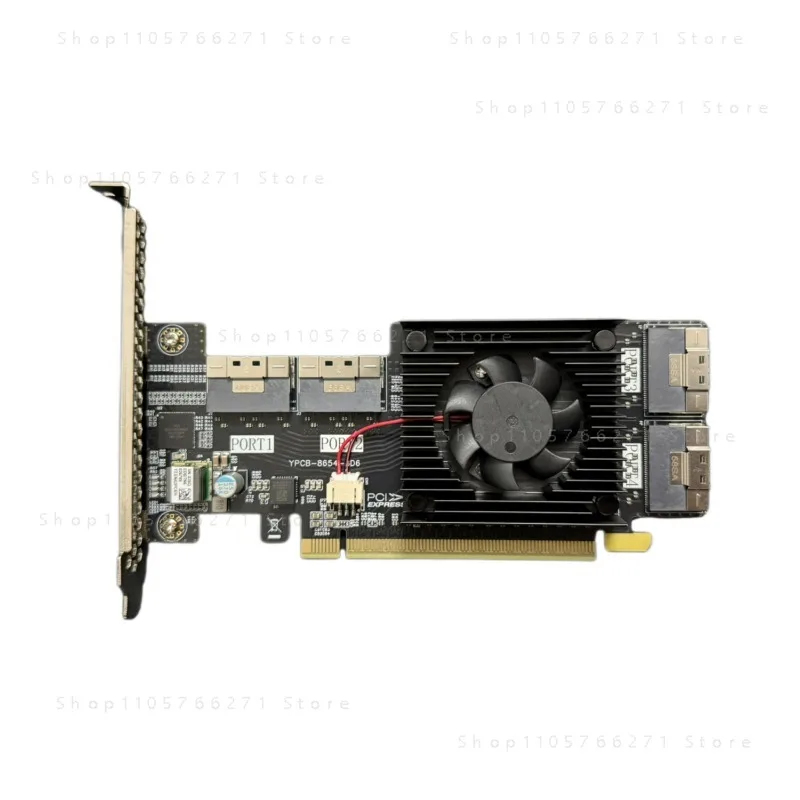 Split expansion card plx8749 4 SFF8654 can be connected to U2 hard disk network interface card graphics card