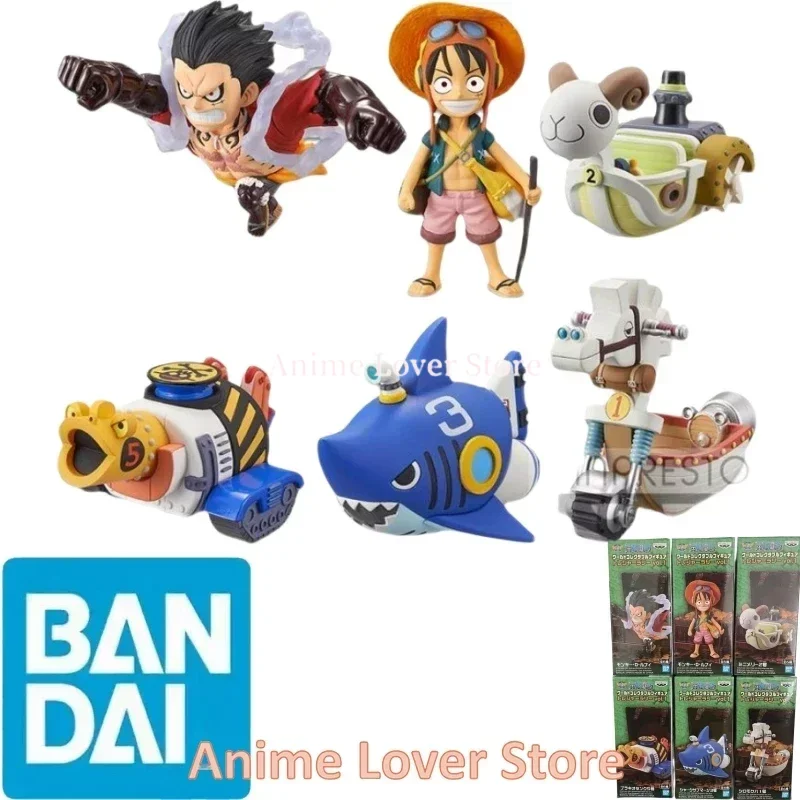 

Фигурки героев мультфильма Bandai Banpresto, Оригинальные фигурки героев мультфильма WCF Treasure Rally Vo.1 Luffy Merry, подарок для детей